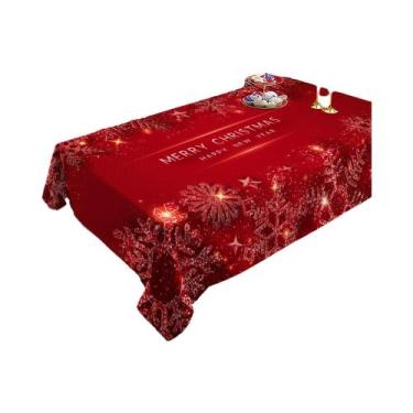 Imagem de Toalha De Mesa Retangular Com Design De Poinsettia Para Decoração De F