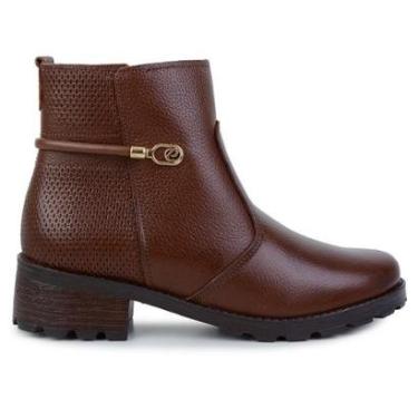 Imagem de Bota Feminina Pegada Couro Marrom Terracota - 281421-02-Feminino