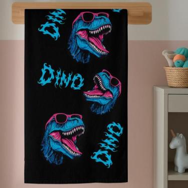 Imagem de Toalha Infantil Estampa Menino Dino Dinossauros Para Criança Praia Pis