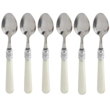 Imagem de Jogo Com 6 Colheres Para Chá Café e Sobremesas 17cm Aço Inox Cabo Pero
