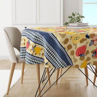 Imagem de Toalha Mesa Plástica Térmica Tropical 4 lugares Redonda 1,38 - IDEALIZ