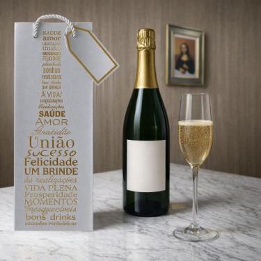 Imagem de Sacola Personalizada De Bebidas Garrafas Vinho Espumante - Fwb, Cinza