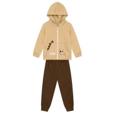 Imagem de Conjunto infantil menino de dinossauro em moletom Brandili-Masculino