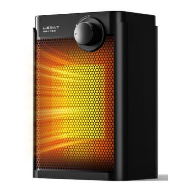 Imagem de Aquecedor Elétrico Lerat 1200W Portátil para Ambientes Internos, Preto
