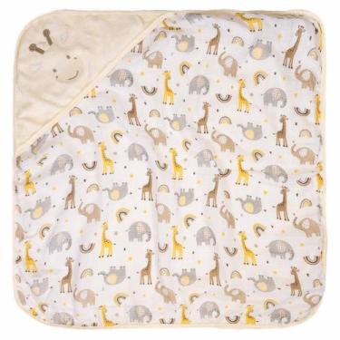 Imagem de Toalha de banho bebe c/capuz plush 68 cm x 68 cm bord - INCOMFRAL, gir