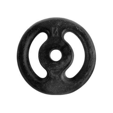 Imagem de Anilha de Musculação Ferro Fundido Pintada 4,0kg com Alça Lateral Preto Anilhas Fitness