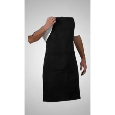 Imagem de Avental Liso Preto Resistente 70x70cm - Pacote c/ 10 - Congratulations