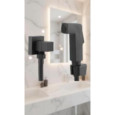 Imagem de Ducha Higiênica Quadrada Preto Fosco 1/4 Volta - Congratulations Store