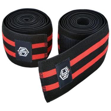 Imagem de Faixa elastica joelho preto vermelho unico - NC Extreme