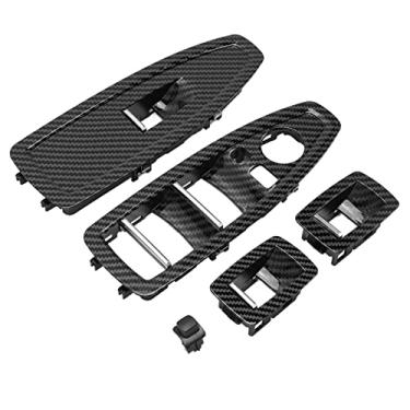 Imagem de Painel de interruptores, painel levantador de janela, decoração interna prática para carro(Padrão de fibra de carbono)