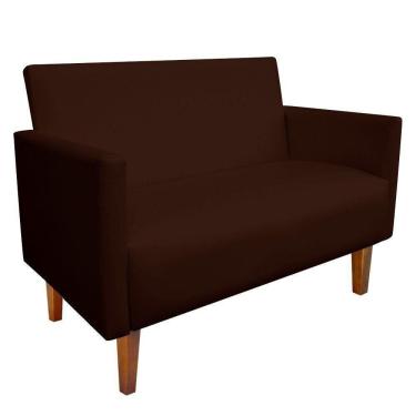 Imagem de Sofá Retrô Namoradeira 02 Lugares Corino Marrom