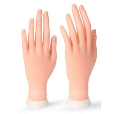 Imagem de DUKASOU Prática de mão para unhas de acrílico, manequim de treinamento manual flexível para iniciantes em arte de unhas
