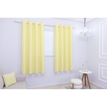 Imagem de Cortina Lana Amarelo-Bebê Oxford 300X180 Para Sala/Quarto