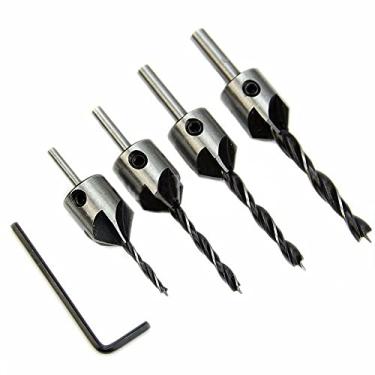 Imagem de Tingpai 4 pcs HSS Escareador De Aço De Madei Countersink Set Reamer Conjunto Pa T balhar Madei Chanfro 5 Flauta m-6mm