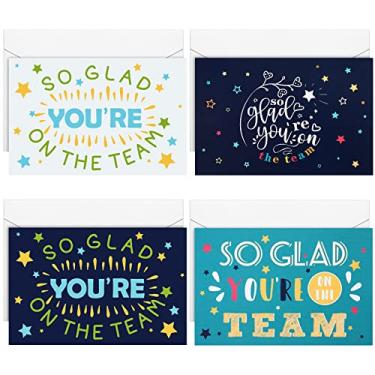 Imagem de Pacote com 24 cartões de incentivo de empregado com envelopes tão feliz que você está na equipe Cartões de nota de visita engraçados cartões de felicitações de trabalho para funcionários Cartões de agradecimento por reconhecimento de gratidão