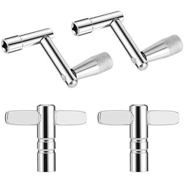 Imagem de Teclas de bateria pacote com 4 2 teclas de ajuste de tambor e 2 teclas de velocidade de movimento contínuo para bateristas instrumentos de percussão universal