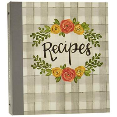 Imagem de Brownlow Gifts Fichário com protetores de página de plástico e cartões de receita, 21 x 23 cm, floral