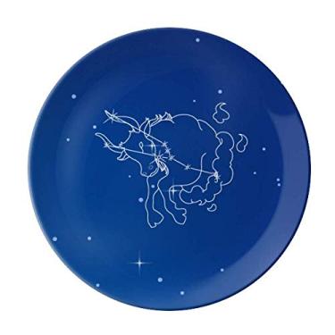 Imagem de Prato com padrão de constelação Taurus Star Universe decorativo de porcelana Salver louças de jantar