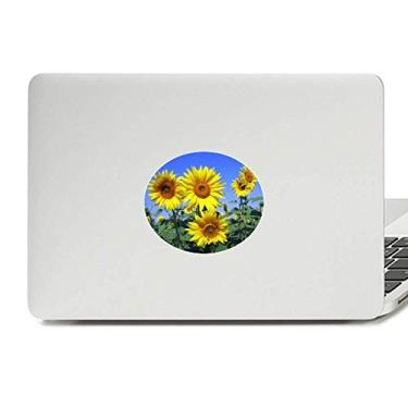 Imagem de Adesivo de vinil com estampa de flores do sol, girassóis, céu azul, decalque para notebook
