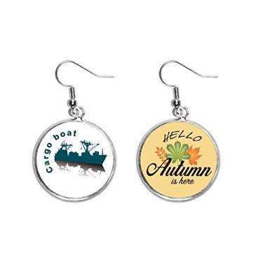 Imagem de Brinco de folha de outono com pingente de orelha para carregar itens do oceano