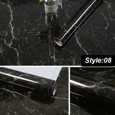 Imagem de Papel De Parede Adesivo Mármore Brilhante Lavável 4,5 METROS X 60CM Renove Seu Moveis Bancada Ambiente Cozinha Banheiro