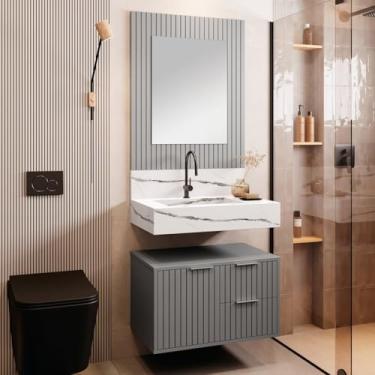 Imagem de Armário para Banheiro Suspenso Ripy 60cm Cinza