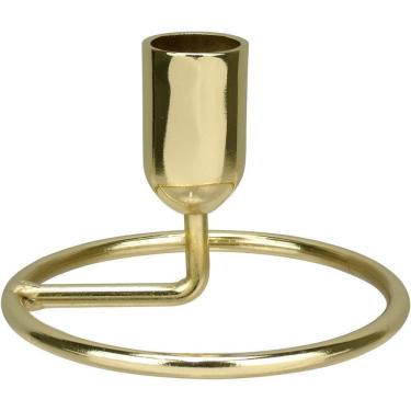 Imagem de Castiçal Porta Vela Decorativo Home&co Metal 6x10x10cm Dourado