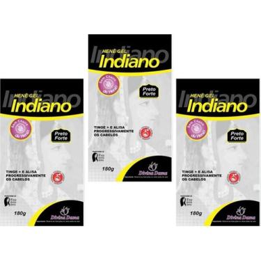 Imagem de Hene em Gel Divina Dama Indiano 07x180gr Preto Forte (Preto Azulado) P