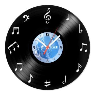 Imagem de Relógio De Parede Disco Vinil Música - Notas Musicais - VMU-024 - Mode