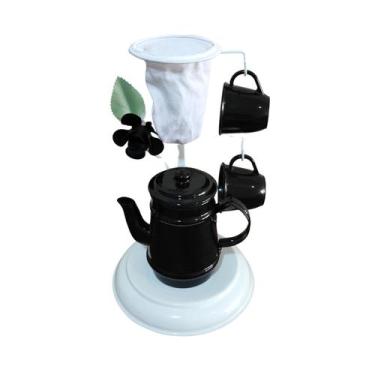 Imagem de Suporte Coador Café Gourmet com Bule e 2 Canecas 85 ml - Arte Ferro De