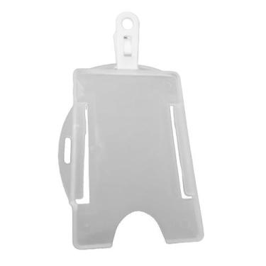 Imagem de Kit Porta Crachá Rígido c/ Furo Horizontal e Vertical + Clips Jacaré P