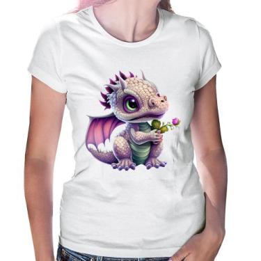 Imagem de Baby Look Dragão Bebê - Foca na Moda, Branco, G