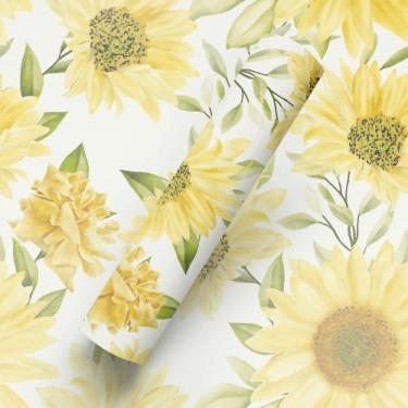 Imagem de Papel De Parede Adesivo Girassol Estilo Pintura Aquarela - BAZAR DOS Q