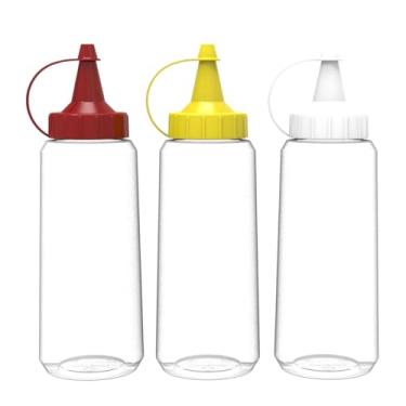 Imagem de Kit 3 Bisnagas Flexível Transparente Molho 1 Ketchup 1 Maionese 1 Mostarda Lanchonete (1 Catchup, 1 Maionese e 1 Mostarda)