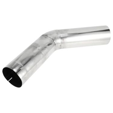 Imagem de Motoforti Tubo de escape de mandril de corte de 45 graus DIY personalizado carro modificado tubulação tubulação 102 mm/4 OD 300 mm/12 comprimento T304 aço inoxidável prateado