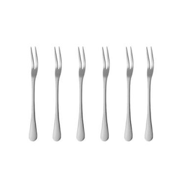 Imagem de Garfo para Petiscos Frutas Sobremesa Garfinho Aço Inox 6un - CASACHA