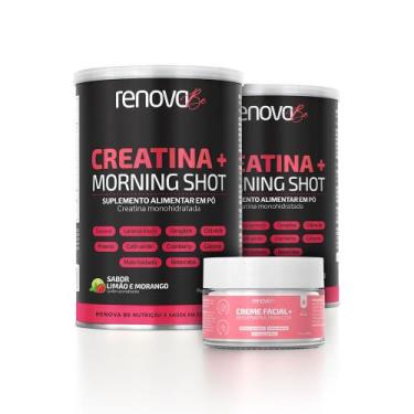 Imagem de 2 Potes Creatina + Morning Shot C/Creme Resveratrol-Renovabe - Renova 