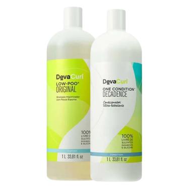 Imagem de Kit Deva Curl Original Shampoo low-poo 1 litro + Condicionador One Condition Decadence 1 litro