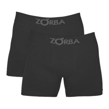 Imagem de Cueca Zorba Boxer Microfibra Sem Costura 781 C/2, Preto, Preto, 458, G