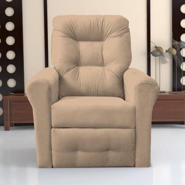 Imagem de Poltrona Reclinável Para Descanso Thalia Suede Bege