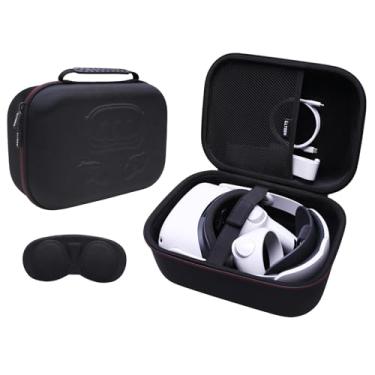 Imagem de L LTGEM Capa De Realidade Virtual Compatível Com Oculus Meta Quest 3S/3 2, Versão Oficial Original/Alça Elite, Acessórios Para Controle Toque, Adequada Armazenamento Em Casa E Viagens (Preta)