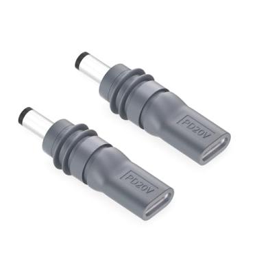 Imagem de Gunovy 2 Peças Starlink Mini Cabo Adaptador Usb C Para Alimentação Dc Acessórios Entrada 20V Tipo Macho 5,5 X 2,1Mm Fêmea Funciona Com Fonte Pd 100W Cinza