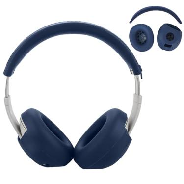 Imagem de Adhiper Protetores De Ouvido Silicone Para Fones Sem Fio Beats Studio Pro, Capa Atualizada Com Almofadas Cobertura Total E Faixa Cabeça Zíper - Azul
