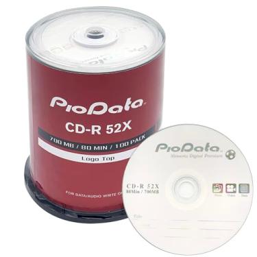 Imagem de Piodata Cd-R 52X 700 Mb Com Logotipo, Mídia Gravável De Alta Qualidade - 100 Discos, Caixa Bolo, Fuso, Cds Virgens Para Gravação Música, Discos Cd Graváveis Em Massa, Pacote