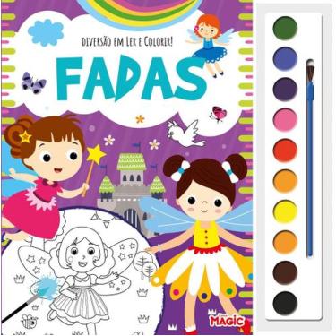 Imagem de Livro - Diversão em Ler e Colorir - Fadas