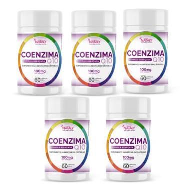 Imagem de 5x Coenzima Q10 100% Pura100mg Por Porção 60 Caps Nataly