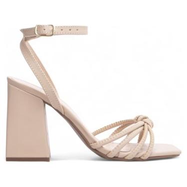 Imagem de Sandália Feminina Salto Grosso Bege Torricella AVS 104F (Bege, BR, Adulto, Numérico, 34)