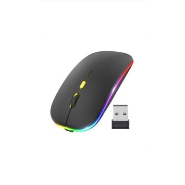 Imagem de Mouse Sem Fio Recarregável Wireless ou Bluetooth Optico Led Rgb Colorido Ergonômico Usb 2.4 Ghz Notebook Computador Pc Desktop Linha Premium