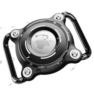 Imagem de PUP COVE Suporte para coleira de cachorro Air Tag, impermeável, para coleira de ar para cães, com alça de metal removível, TPU ultradurável, leve, serve para etiquetas de ar para cães de 3,5 cm de