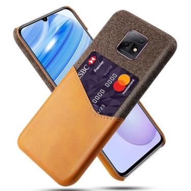 Imagem de Capa para Xiaomi Redmi 10X PRO 5G,Tela e tampa de couro PU,Antideslizante,360°cobertura completa à prova de choque com 1 slot de cartão atrás,Prevenção de queda-Brown